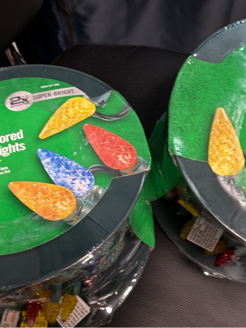 Multicolor 2 SETS C6 Faceted Holiday 200 Light Set each  - total of 400 lights